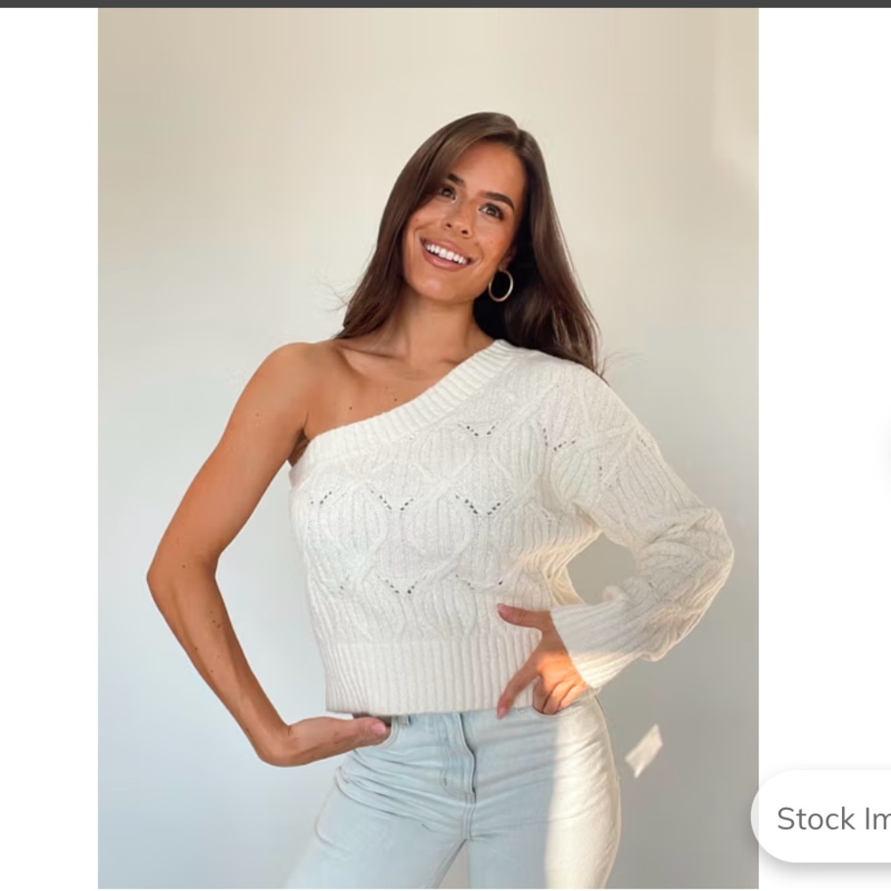 cable knit one shoulder sweater